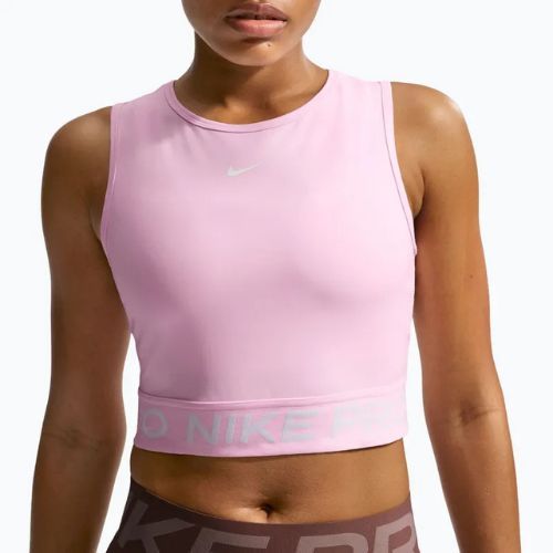 Top de antrenament pentru femei Nike Pro Dri-Fit pink foam/white