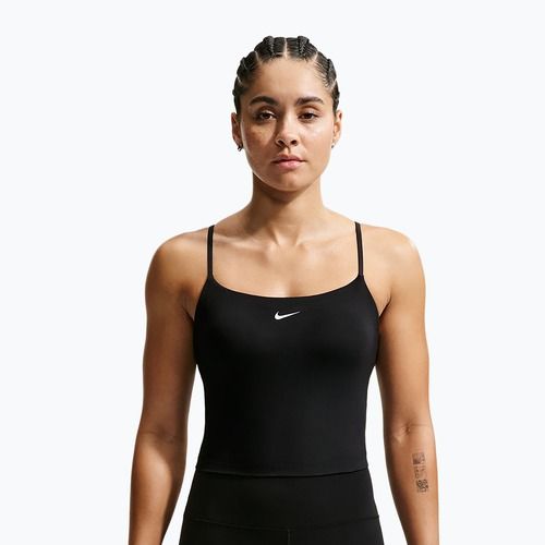Tricou de antrenament pentru femei Nike One Medium Support negru/alb