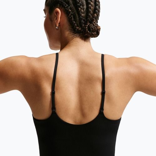 Tricou de antrenament pentru femei Nike One Medium Support negru/alb