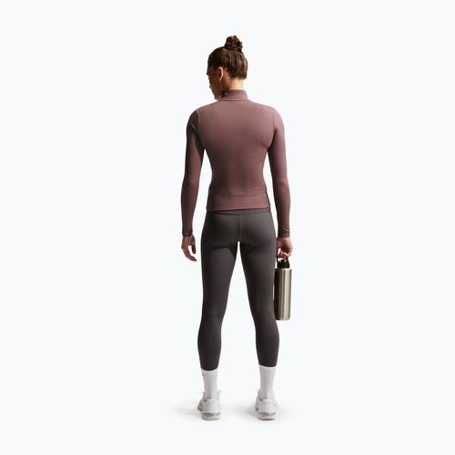 Bluză de antrenament pentru femei Nike One Fitted Dri-Fit Full-Zip burgundy tattoo/white