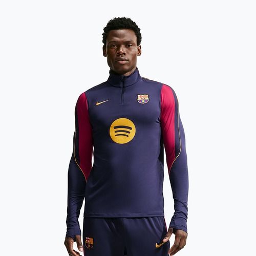 Bluză de fotbal pentru bărbați Nike FC Barcelona Strike Soccer Drill Top blackened blue/mineral yellow