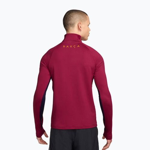 Bluză de fotbal pentru bărbați Nike FC Barcelona Strike Soccer Drill Top noble red/mineral yellow/mineral yellow