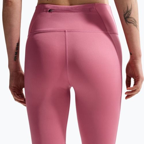 Colanți de alergare pentru femei Nike Tempo Swoosh Run High-Waisted 7/8 peony/white