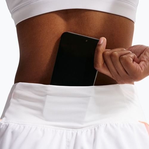 Pantaloni scurți de alergare pentru femei Nike Tempo Swoosh Dri-Fit Mid-Rise Brief-Lined white/orange pulse/black
