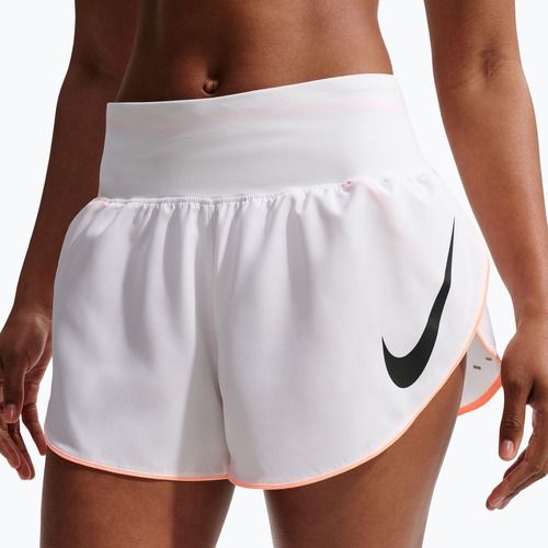 Pantaloni scurți de alergare pentru femei Nike Tempo Swoosh Dri-Fit Mid-Rise Brief-Lined white/orange pulse/black