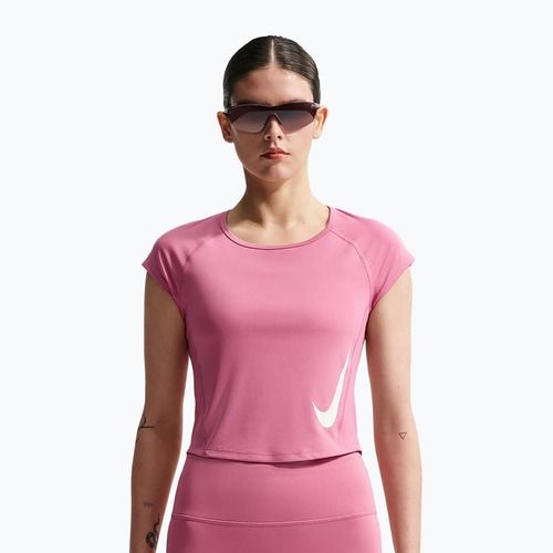 Tricou de alergare pentru femei Nike Swoosh Run Dri-Fit peony/photon dust/white