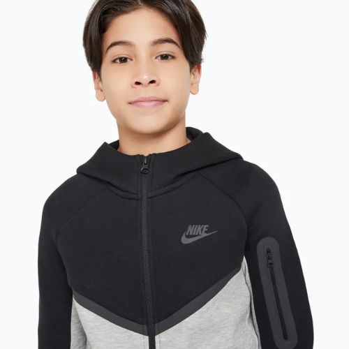 Bluză pentru copii Nike Sportswear Tech Fleece Full Zip dark grey heather/black/black/black