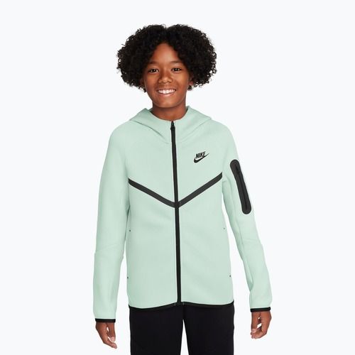 Bluză pentru copii Nike Sportswear Tech Fleece Full Zip barely green/black/black