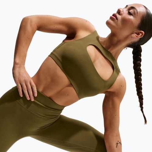 Sutien de antrenament Nike Zenvy Light-Support Lightly Lined olive flak/white