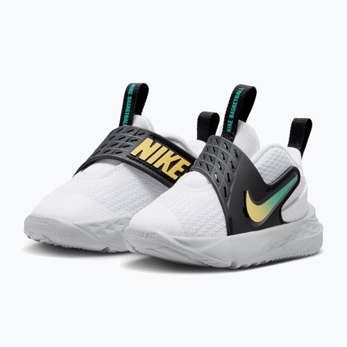 Încălțăminte pentru copii Nike Team Hustle D 12 white/black/clear emerald/topaz gold
