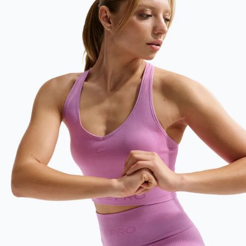 Top de antrenament Nike Pro Seamless Dri-Fit Cropped light magenta
