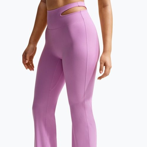 Pantaloni de antrenament pentru femei Nike Zenvy High-Waisted Flared light magenta/white