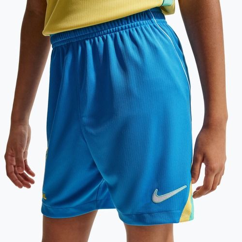 Pantaloni scurți de fotbal pentru copii Nike Brazil 2026 Stadium Home Soccer Replica light photo blue/light mint/white