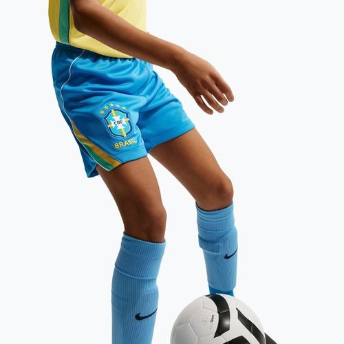 Pantaloni scurți de fotbal pentru copii Nike Brazil 2026 Stadium Home Soccer Replica light photo blue/light mint/white