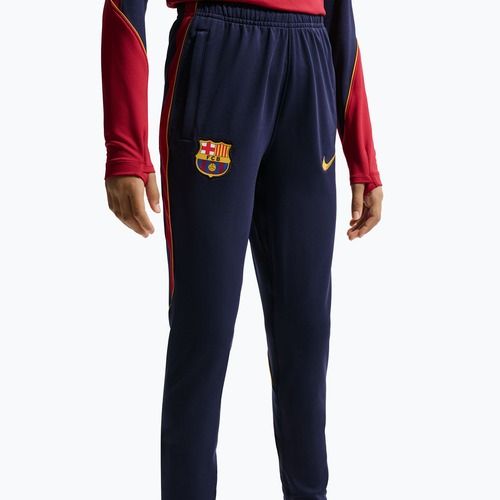 Pantaloni de fotbal pentru copii Nike FC Barcelona Strike Dri-Fit blackened blue/noble red/yellow
