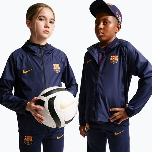 Geacă de fotbal pentru copii Nike FC Barcelona Academy Pro blackened blue/black/mineral yellow