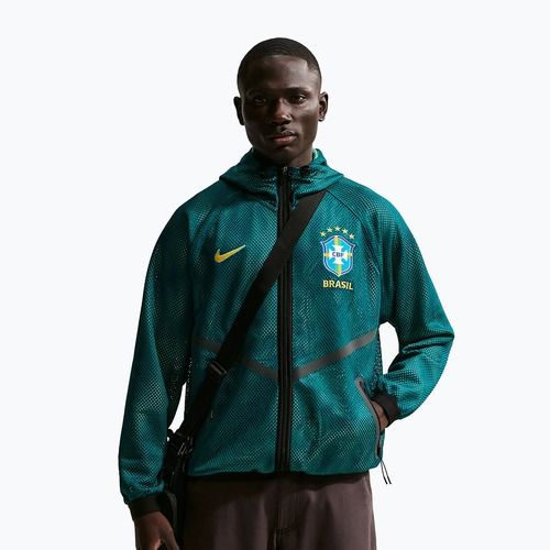 Geacă de fotbal pentru bărbați Nike Brazil Soccer Anthem geode teal/light mint/midwest gold