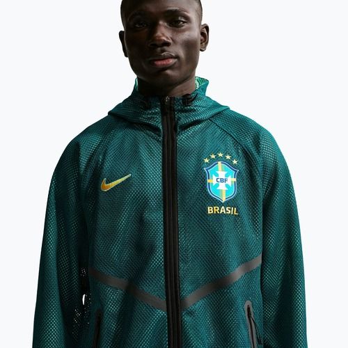 Geacă de fotbal pentru bărbați Nike Brazil Soccer Anthem geode teal/light mint/midwest gold