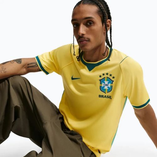 Tricou de fotbal pentru bărbați Nike Brazil 2026 Stadium Home Soccer Replica canary/light menta/geode teal