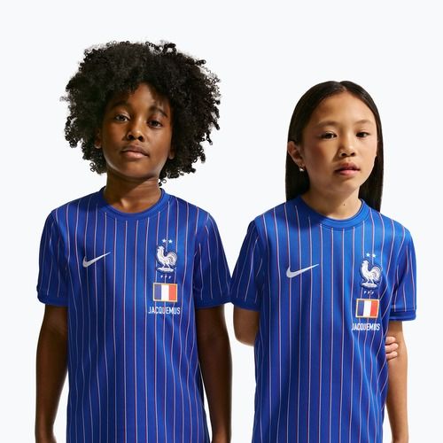 Tricou de fotbal pentru copii Nike France Pre-Match game royal/university red/white