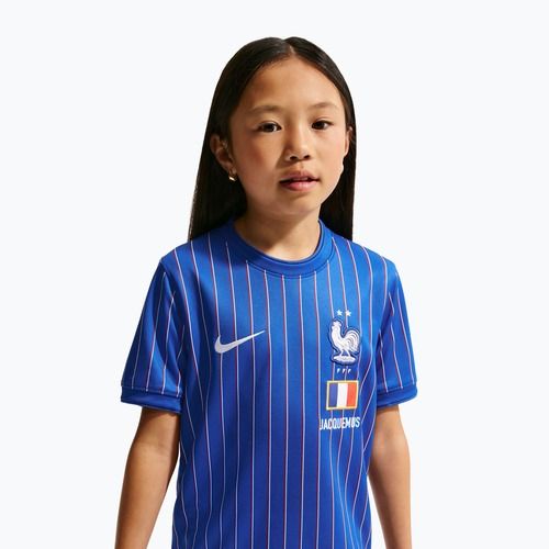 Tricou de fotbal pentru copii Nike France Pre-Match game royal/university red/white