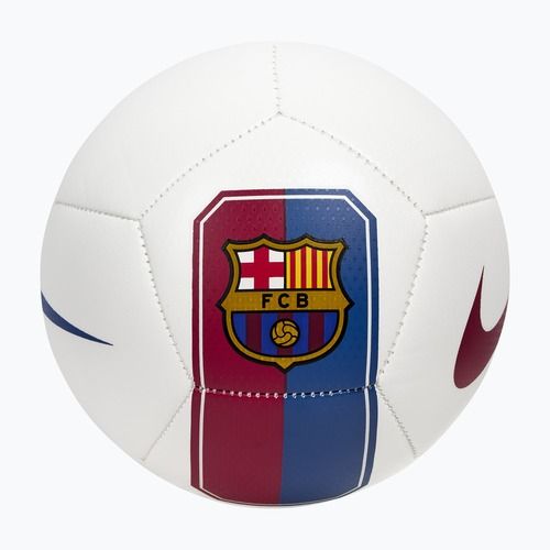 Minge pentru mini fotbal Nike Skills FC Barcelona white/cardinal red size 1