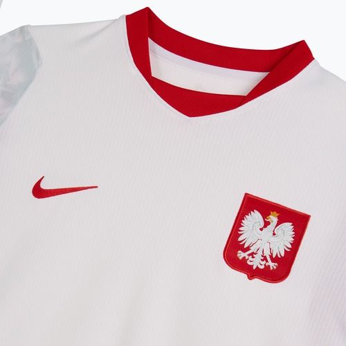 Tricou de fotbal pentru femei Nike Dri-Fit Poland Stadium Home 2026 white/field silver