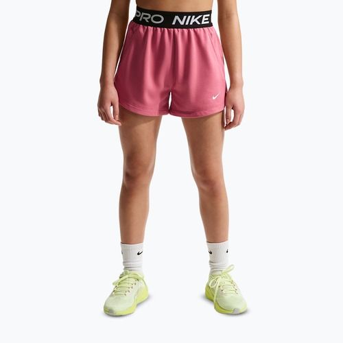 Pantaloni scurți pentru copii Nike Pro Fleece Dri-Fit peony/peony/black/white
