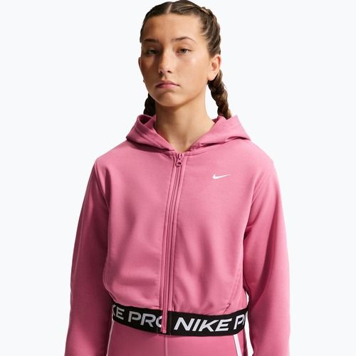 Bluză pentru copii Nike Pro Fleece Dri-Fit Full-Zip peony/peony/black/white