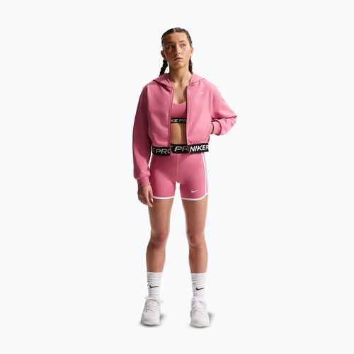 Bluză pentru copii Nike Pro Fleece Dri-Fit Full-Zip peony/peony/black/white