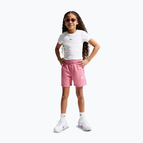 Pantaloni scurți pentru copii Nike Sportswear Club Fleece peony/peony/white