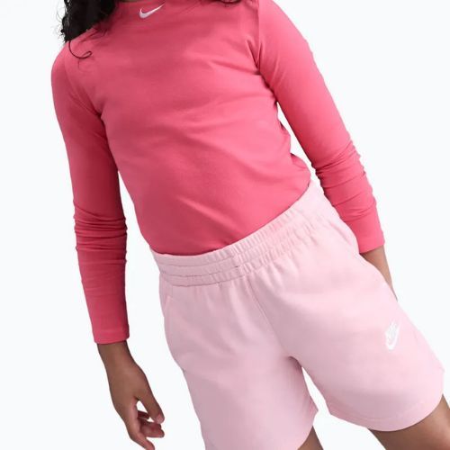 Pantaloni scurți pentru copii Nike Sportswear Club Fleece med soft pink/med soft pink/white