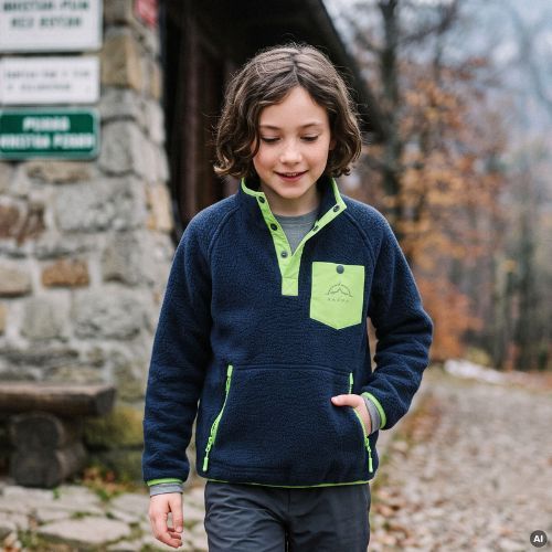 Hanorac fleece pentru copii KADVA RODIA JR albastru