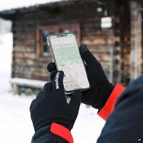 Mănuși Woolcano GLV1106 Czarny