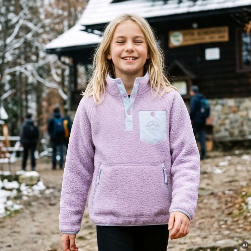 Hanorac fleece pentru copii KADVA RODIA JRG mov