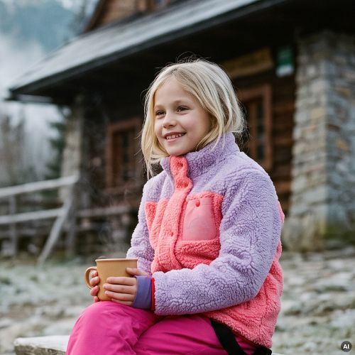 Hanorac fleece pentru copii KADVA RODVIK KDG roz
