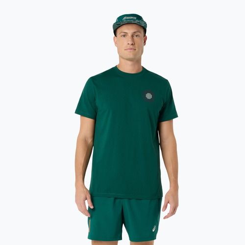 Tricou de tenis pentru bărbați ASICS Padel Court Graphic jewel green