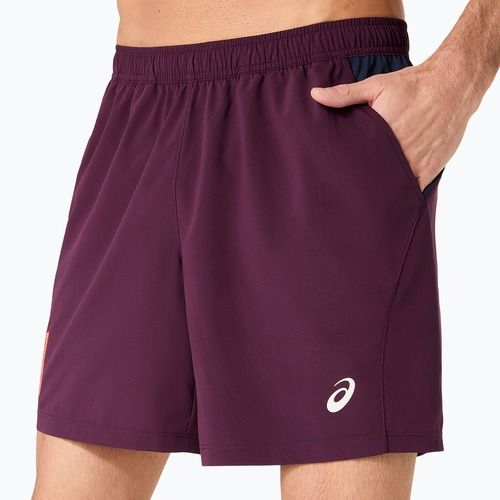 Pantaloni scurți de tenis pentru bărbați ASICS Padel Court 7IN dark aubergine