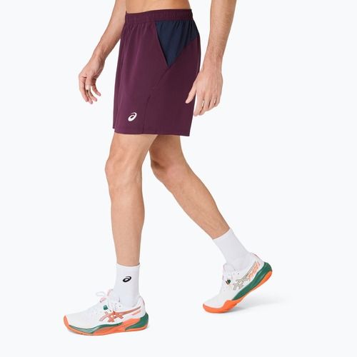 Pantaloni scurți de tenis pentru bărbați ASICS Padel Court 7IN dark aubergine