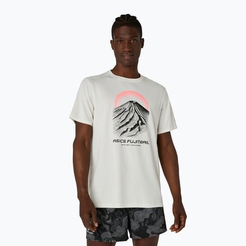 Tricou de alergare pentru bărbați Asics Fujitrail Logo Ss Top Cream