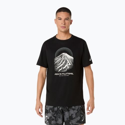 Tricou de alergare pentru bărbați Asics Fujitrail Logo Ss Top Performance Black/Cream/Carbon