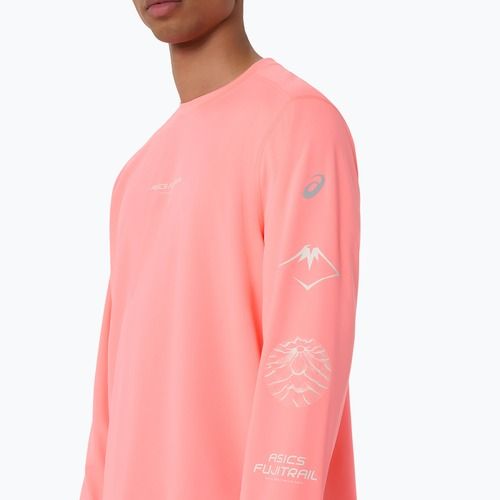 Longsleeve de alergare pentru bărbați Asics Fujitrail Logo Ls Top Sun Coral