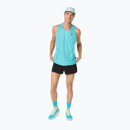 Tricou de alergare pentru bărbați ASICS Metarun Singlet energy aqua