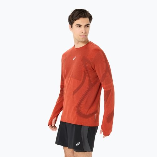 Longsleeve de alergare pentru bărbați ASICS Road Seamless Top singed red
