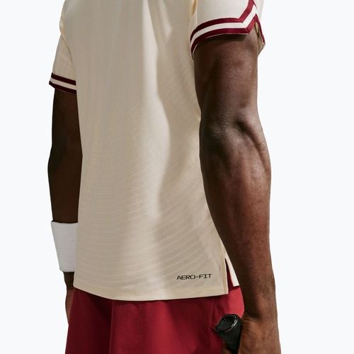 Tricou polo Nike Court Slam Aero-Fit Pale Ivory/Team Red