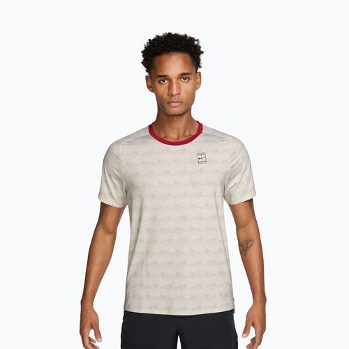 Tricou pentru bărbați Nike Court Advantage light bone/tough red/black