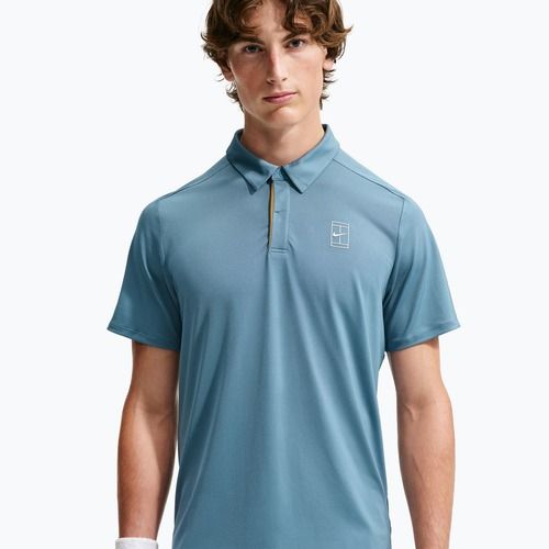Tricou polo de tenis pentru bărbați Nike Court Dri-Fit Advantage smokey blue/white
