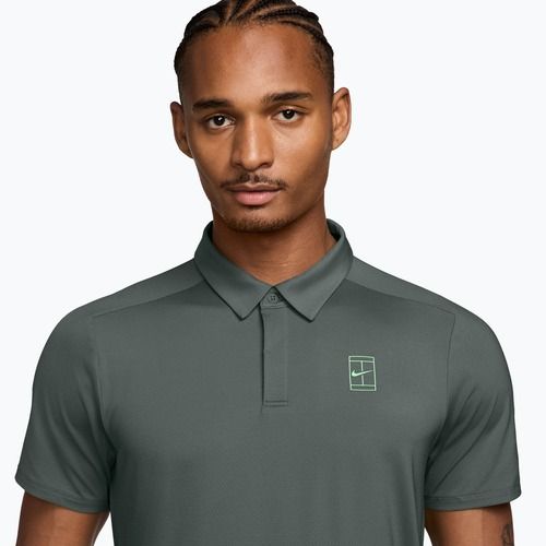Tricou polo de tenis pentru bărbați Nike Court Dri-Fit Advantage camo green/cucumber calm