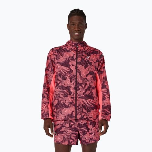 Geacă de alergare pentru bărbați Asics Fujitrail Packable Jacket blazing coral/dark aubergine