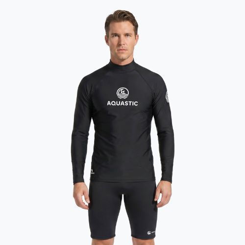 Longsleeve pentru înot Aquastic RIMOS LS UV 50+ UPF negru